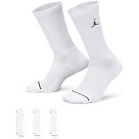NIKE DX9632-100 U J ED CUSH POLY CREW 3PR 144 Socks Unisex WHITE/BLACK Size S