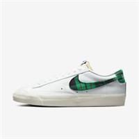 NIKE BLAZER LOW 77 PRM TARTAN PLAID - WHITE / GREEN - DV0801 100 - EU 44 - UK 9