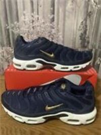 Nike Air Max Plus FFF UK 14 EUR 49.5 Midnight Navy Metallic Gold FB3350 400