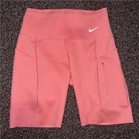 Women’s S Small ~ Nike Go Leggings Firm-Support Mid Rise 8” 20cm Length Pockets