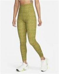 Nike One Women's High-Waisted 7/8 Printed Leggings Sz S Moss/Sea Coral/White