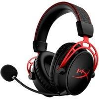 HyperX Cloud Alpha Wireless - Gaming Headset for PC, 300-hour battery life, DTS Headphone:X Spatial Audio, Memory foam, Dual Chamber Drivers, Noise-cancelling, Black/Red, One Size