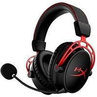 HyperX Cloud Alpha Wireless - Gaming Headset for PC, 300-hour battery life, DTS Headphone:X Spatial Audio, Memory foam, Dual Chamber Drivers, Noise-cancelling, Black/Red, One Size