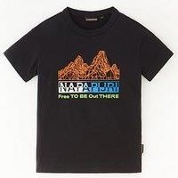 Napapijri Fuji Kids Short Sleeve T-Shirt - Black