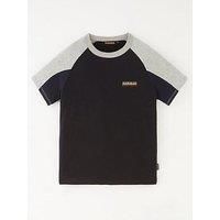 Napapijri Halley Kids Colourblock Short Sleeve T-Shirt - Black