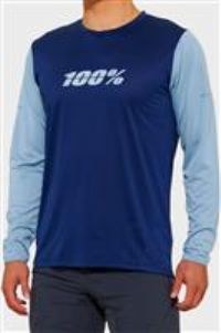100% Cycling MTB Ridecamp Long Sleeve Jersey Navy / Slate L