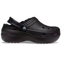 Crocs Women/'s Classic Platform Lined Clog Black Size 4 UK Women