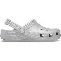 Crocs Classic Glitter Clog Silver Glitter Size 6 UK Men/ 7 UK Women