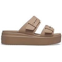 Crocs Brooklyn Buckle Flatform Sandal - Brown