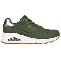 Skechers Women/'s Uno - Shimmer Away Sneaker, Green, 7 UK