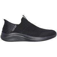 Skechers Men/'s Ultra Flex 3.0 Smooth Step Sneaker, Black Knit Trim, 7 UK