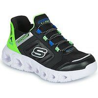 Skechers HYPNO-FLASH 2.0 ODELUX Boys Kids Light Up Slip On Trainers Black/Lime