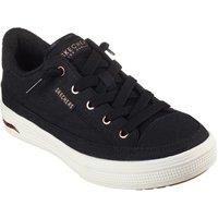 Skechers Women/'s Arch FIT Arcade Sneaker, Black Canvas/Rose Gold Trim, 3 UK