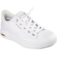 Skechers Women/'s Arch FIT Arcade Sneaker, White Canvas/Rose Gold Trim, 4 UK