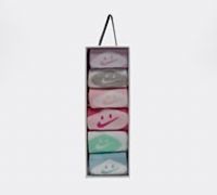 Nike Junior 6 Pack Smiley Crew Sock - Multi - Size 6.5-9.5