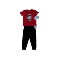 Nike baby Triple Tick Red T Shirt Black Joggers 2pc Set size 12 months NWT