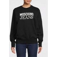 M05Ch1N0 Jeans Large Logo Crew Neck Sweatshirt - Black