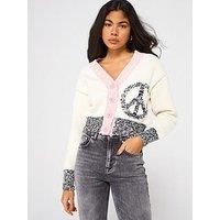 Moschino Jeans Chunky Knitted Cardigan - White