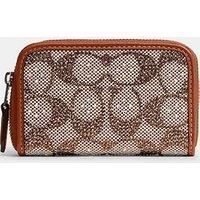 Coach Crystal Signature Jacquard Essential Small Zip Around Card Case