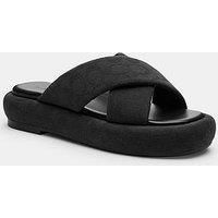 Coach Women/'s Penelope Sandal Platform, Charcoal/Black, 8 UK