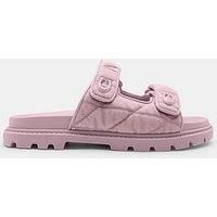 Coach Women/'s Denim Quilted Sculpted C Double Band Sandal Flat, Ballerina, 4 UK
