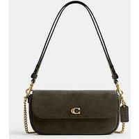 Coach Suede Brook Flap Chain Bag