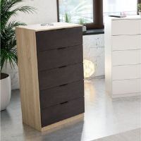 Ebern Designs Chest Of Drawers Mesquite, Weekly With 5 Drawers, Dresser For Bedroom, 60X40H110 Cm black 110.0 H x 60.0 W x 40.0 D cm