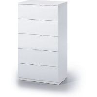 Ebern Designs Chest Of Drawers Mesquite, Weekly With 5 Drawers, Dresser For Bedroom, 60X40H110 Cm white 110.0 H x 60.0 W x 40.0 D cm