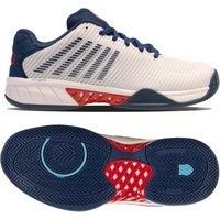K-Swiss Performance Men/'s Hypercourt Express 2 Tennis Shoe, Blanc de Blanc/Blue Opal/Lollipop, 10 UK