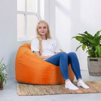 Latitude Run Veeva Teen Classic Bean Bag Chair Orange Medium; Small