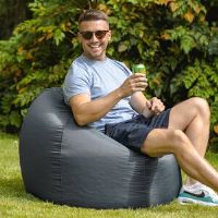 Latitude Run Veeva Classic Indoor Outdoor Bean Bag Chair black 50.0 H x 85.0 W x 85.0 D cm