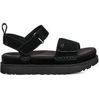 UGG Women/'s Goldenstar Sandal, Black, 3 UK