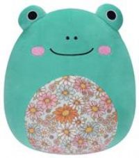Squishmallows SQCR05383 7.5-Inch-Robert The Aqua Frog with Floral Belly, Multicolour