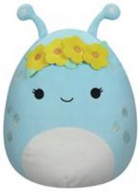 Squishmallows SQCR05479 16-Inch-Natnat The Pastel Blue Alien with Flower Crown, Multicolour