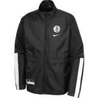 Brooklyn Nets Courtside Older Kids' (Boys') Nike NBA Tracksuit - Black - Nylon