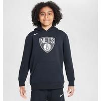Brooklyn Nets Older Kids' Nike NBA Fleece Pullover Hoodie - Black - Cotton/Polyester