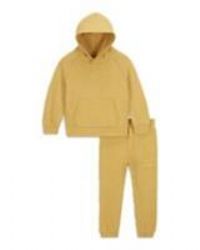 NIKE Air 2 Piece Infant Toddler Set, Pullover Sweatshirt Fleece Tracksuit Yellow Gold Unisex, Unisex, 92-104 cm 3-4 Years