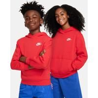 Nike Sportswear Club Fleece Older Kids' Pullover Hoodie - Red - Cotton/Polyester