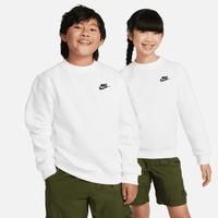 NIKE FD3006-100 K NSW CLUB FLC CREW LS LBR Sweatshirt Unisex WHITE/BLACK Size XS