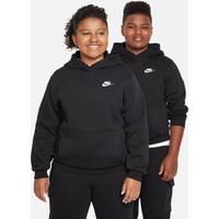Nike Sportswear Club Fleece Older Kids' Pullover Hoodie (Extended Size) - Black - Cotton/Polyester