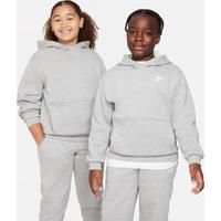 Nike Sportswear Club Fleece Older Kids' Pullover Hoodie (Extended Size) - Grey - Cotton/Polyester