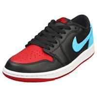 Nike Air Jordan 1 Retro Low Og Womens Fashion Trainers in Black Blue Red - 6 UK