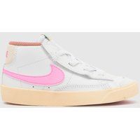 Nike white & pink blazer mid 77 Girls Toddler Trainers