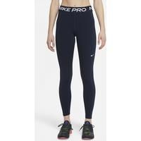 Nike Pro Women's Mid-Rise Mesh-Panelled Leggings - Blue - Polyester/Elastane