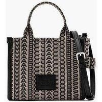 Marc Jacobs The Monogram Beige Mini Tote Woven Jacquard Canvas Crossbody Handbag
