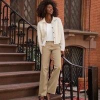 Plus Wide Leg Five-pocket Chinos