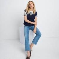 Cropped Flare Jeans, High Waisted