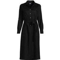 Plus Roll Sleeve Linen Shirt Dress