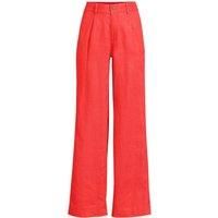 Petite Wide Leg Pleated Linen Trousers