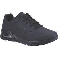 Skechers Uno Sutal mens black slip resistant soft toe occupational work trainer